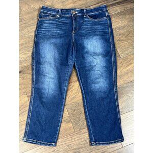 CHICO’S The Platinum Crop Jeans, Dark Wash Sz S EUC
